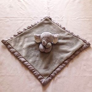 2018 Carters Elephant Lovey Security Blanket Soother Satin Trim and Back 14"